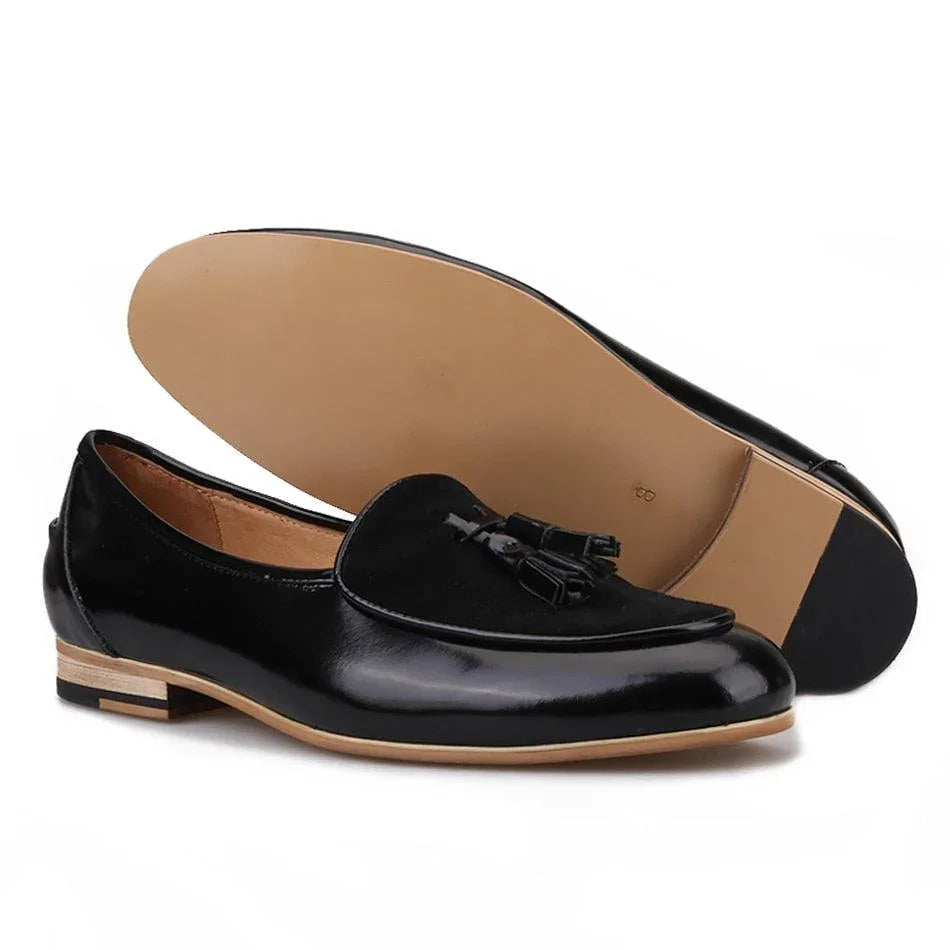 Leather Men Loafers With Tassel - Men Shoes -Guocali