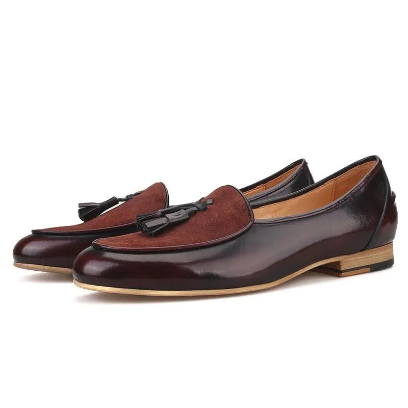 Leather Men Loafers With Tassel - Men Shoes -Guocali