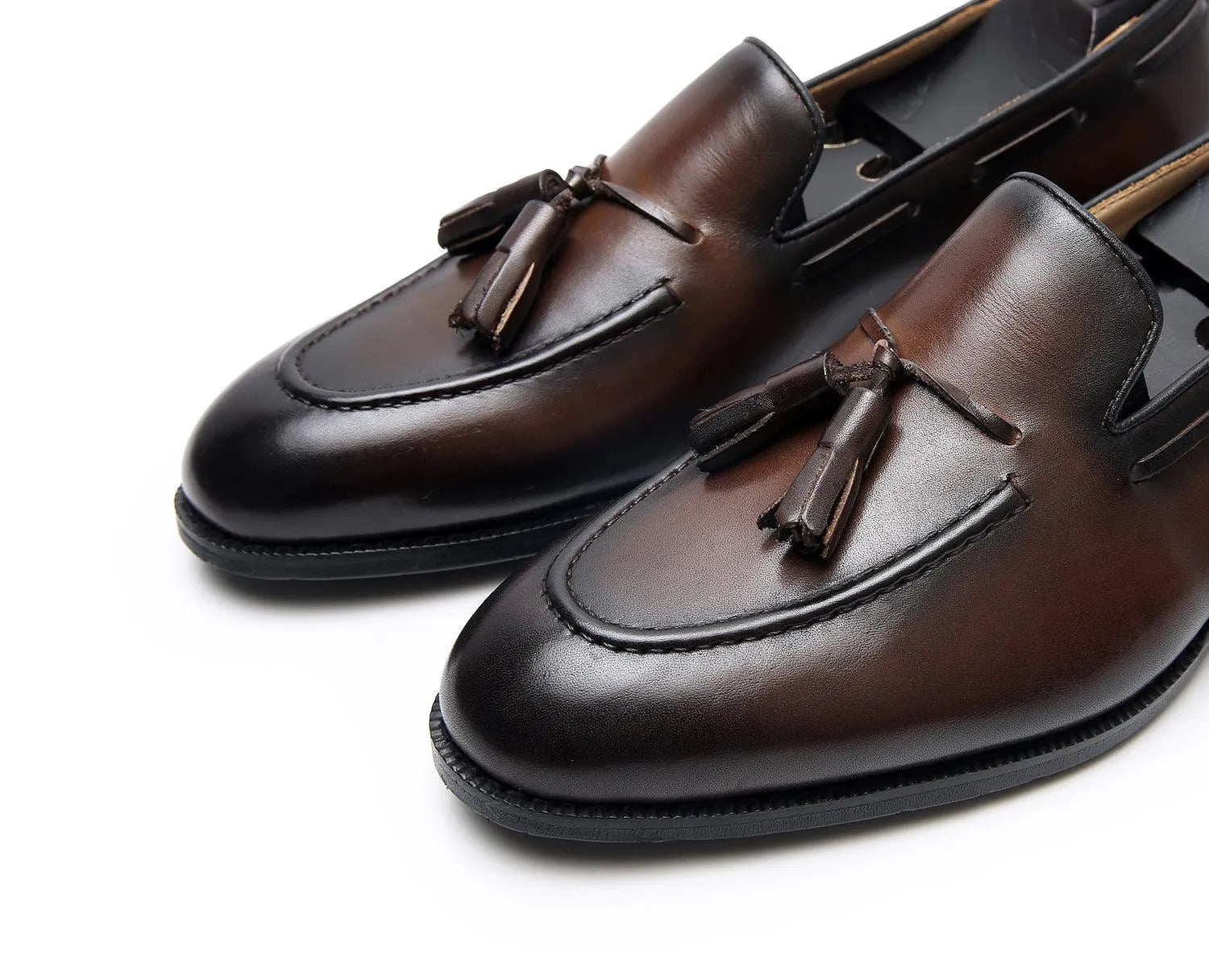 Leather Round Toe Slip-On Business Loafers - Men Shoes -Guocali
