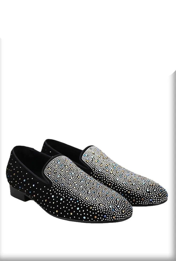 Luxurious Rhinestones Men Loafers - Men Shoes -Guocali