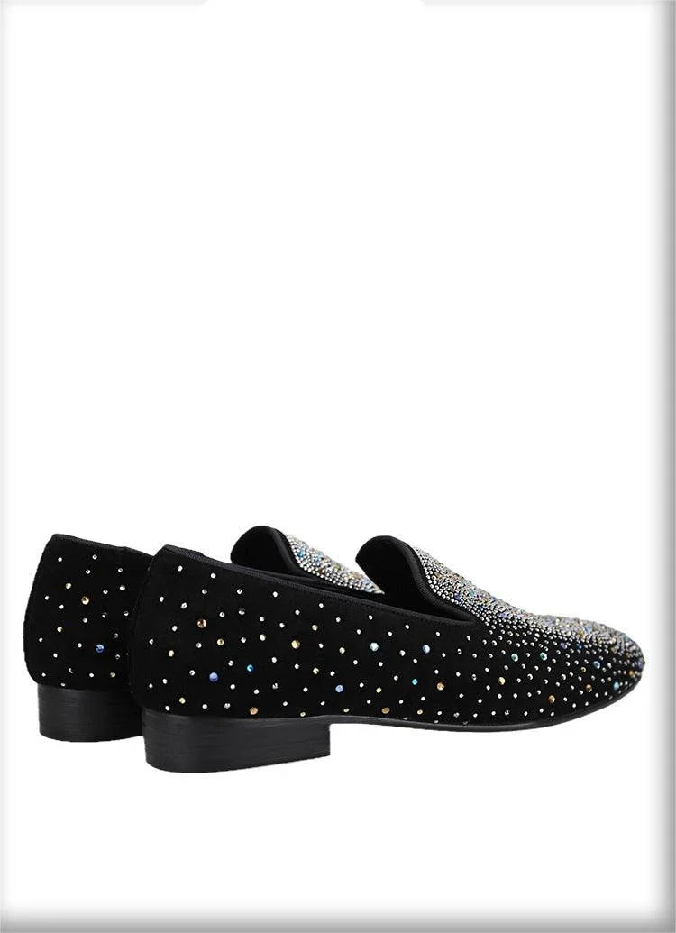 Luxurious Rhinestones Men Loafers - Men Shoes -Guocali