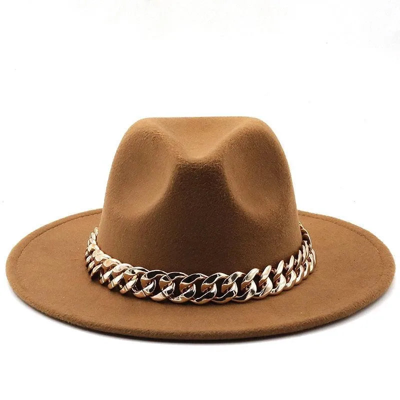 Luxury Fedora Hat With Chain -Guocali