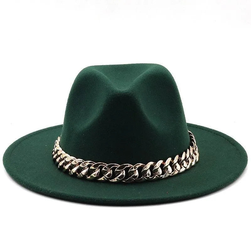 Luxury Fedora Hat With Chain -Guocali