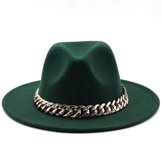 Luxury Fedora Hat With Chain -Guocali