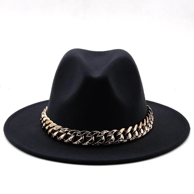 Luxury Fedora Hat With Chain -Guocali