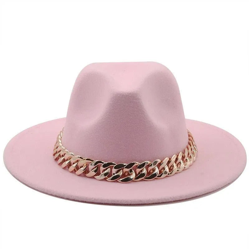 Luxury Fedora Hat With Chain -Guocali