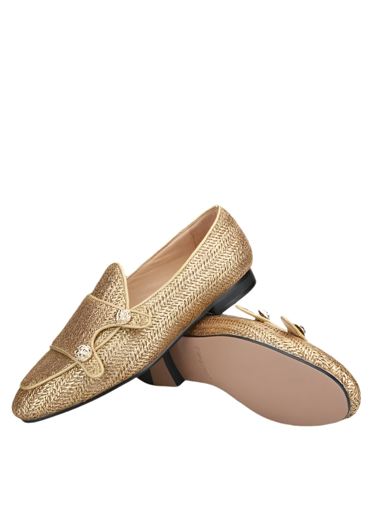Luxury Woven Monk Strap Loafers -Guocali