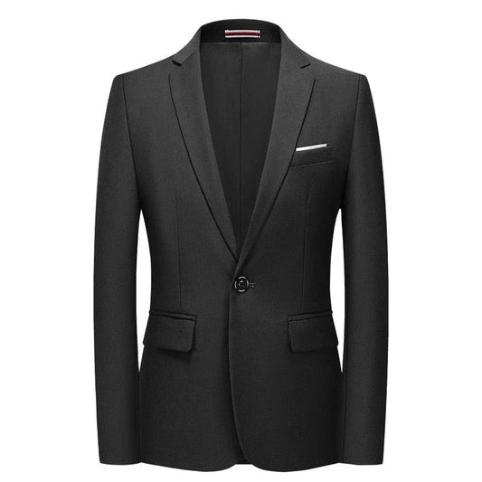 Men Blazer - Black 1-Button Style Formal Blazer -Guocali