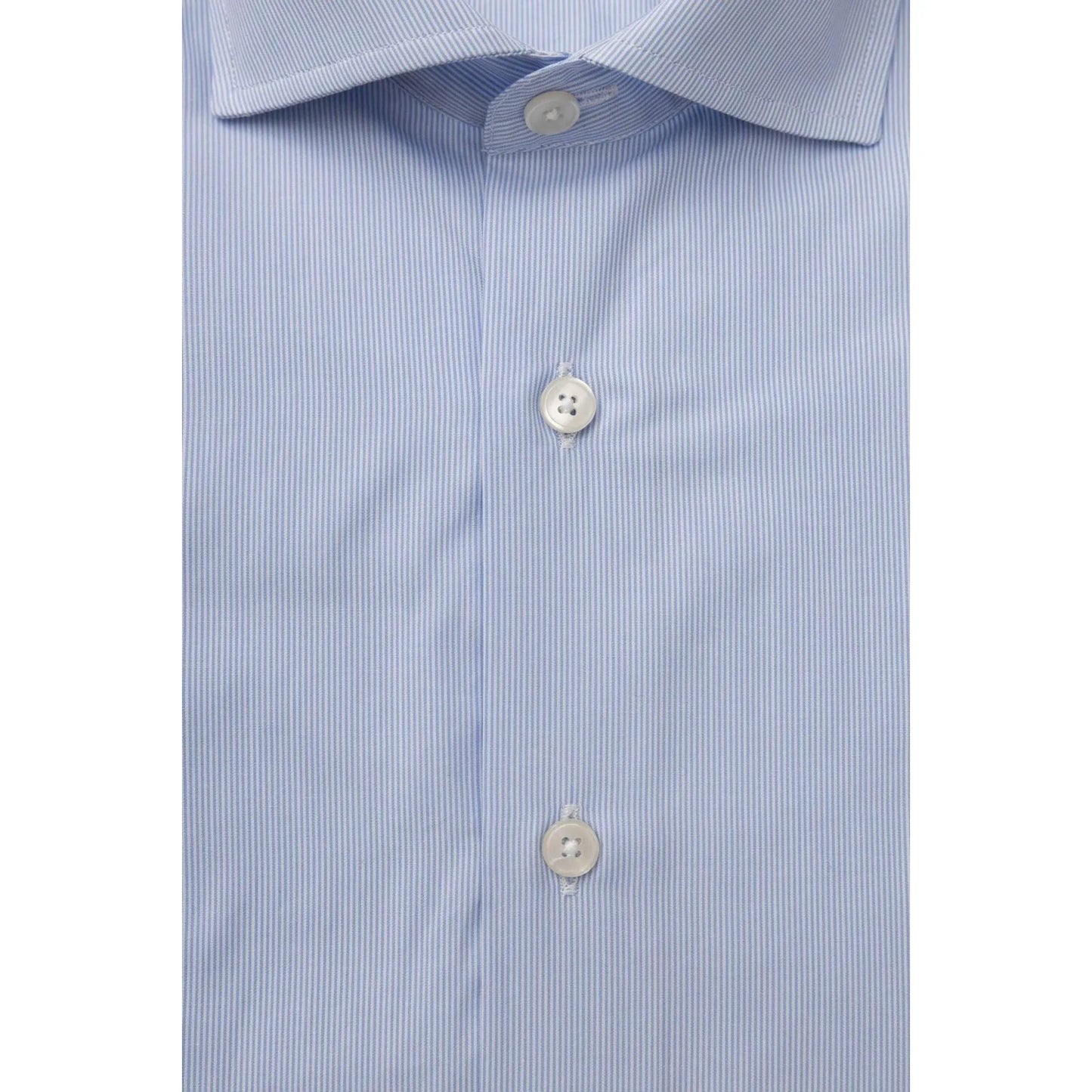 Men Cotton Long Sleeves Tailored Fit Dress Shirt – Breathable - Blue, White -Guocali