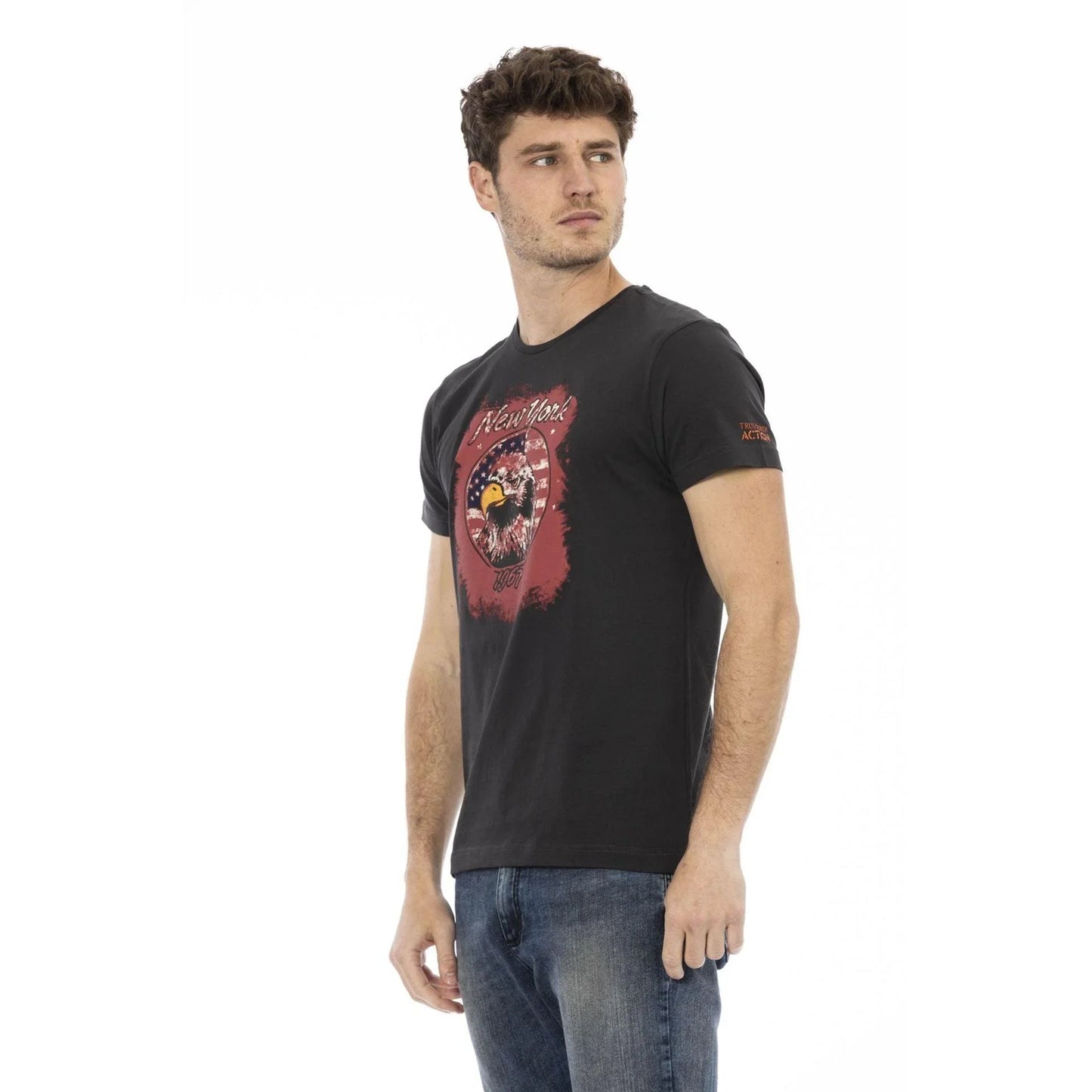 Men Crew-Neck Short-Sleeves T-Shirt – Breathable - Black -Guocali