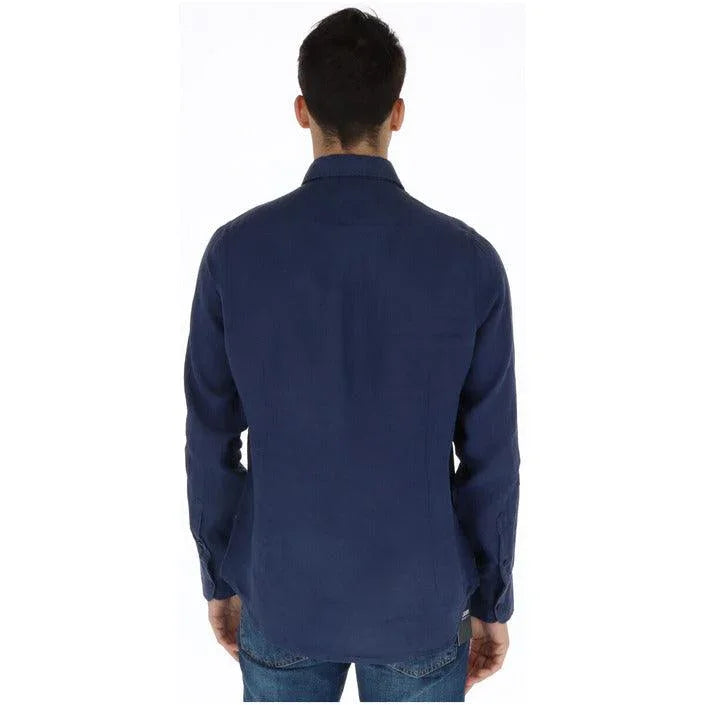 Men Long Sleeves Casual Button-Down Shirt – Breathable - Blue -Guocali