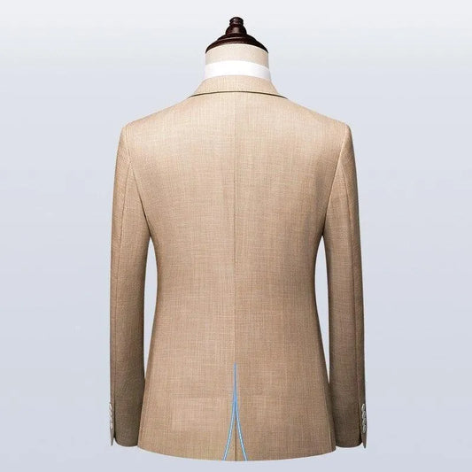 Men Suit - Camel 3-Piece Suit -Guocali