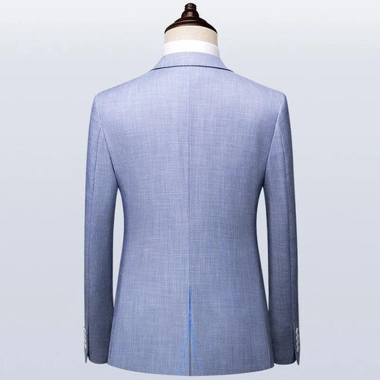 Men Suit - Carlo Blue 3-Piece Suit -Guocali