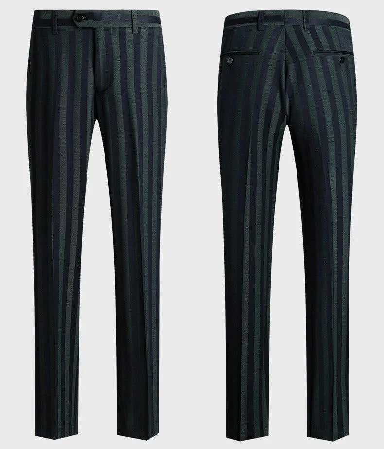 Men Suit - Caruso Striped 3-Piece Suit -Guocali