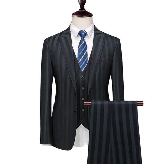 Men Suit - Caruso Striped 3-Piece Suit -Guocali