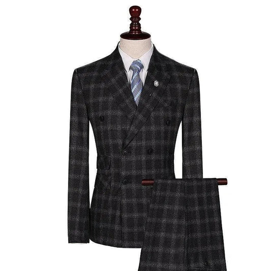 Men Suit - Crawford Plaid 3-Piece Suit -Guocali