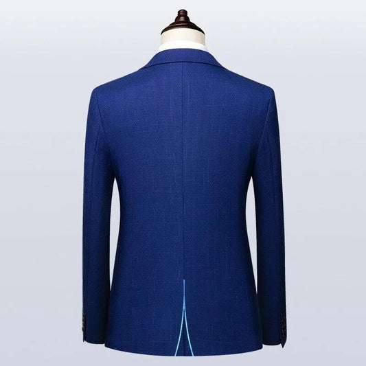 Men Suit - Davini Blue 3-Piece Suit -Guocali