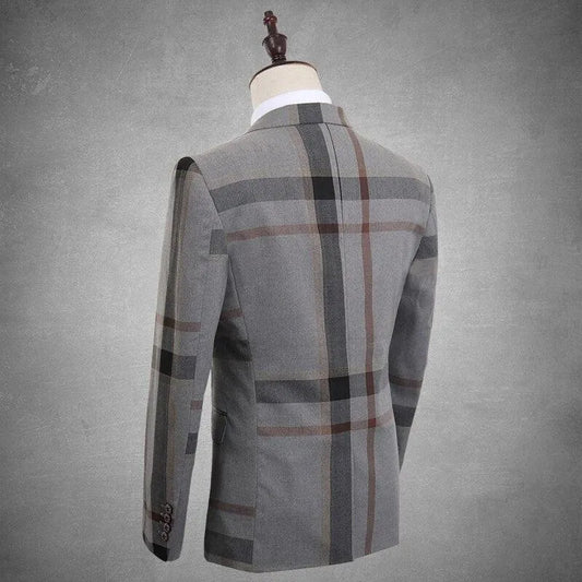 Men Suit - Georginio Plaid 3-Piece Suit -Guocali