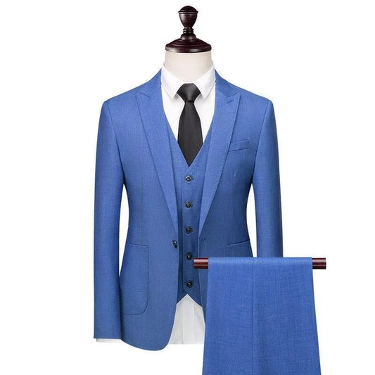 Men Suit - Giovani Blue 3-Piece Suit -Guocali
