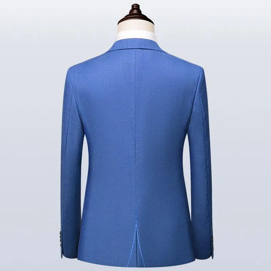 Men Suit - Giovani Blue 3-Piece Suit -Guocali