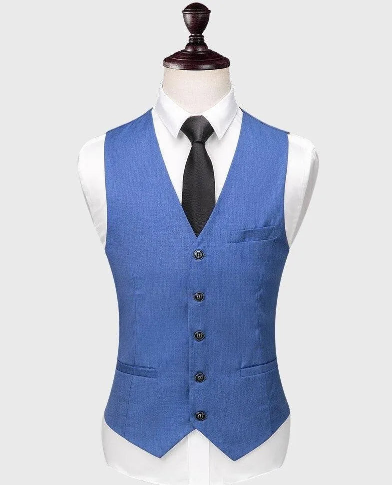 Men Suit - Giovani Blue 3-Piece Suit -Guocali