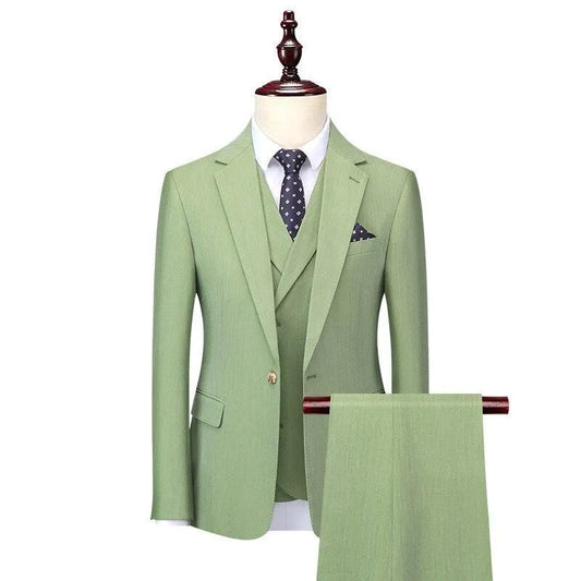 Men Suit - Isaia Green 3-Piece Suit -Guocali