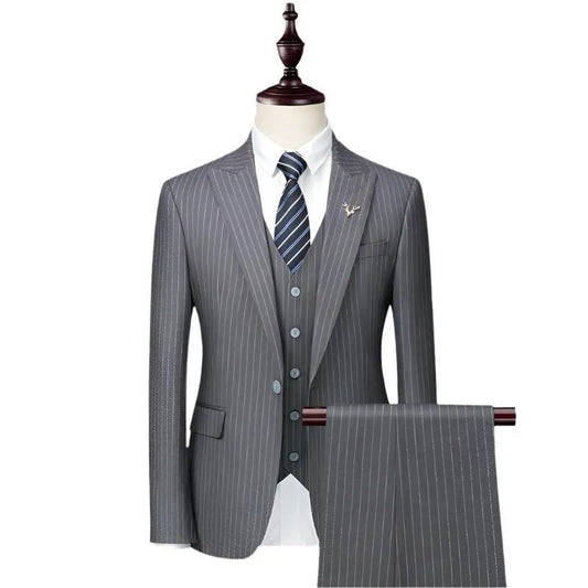 Men Suit - Kiton Striped 3-Piece Suit -Guocali