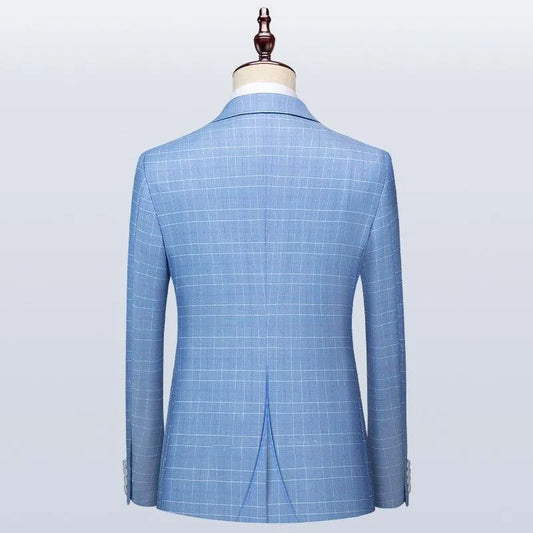 Men Suit - Massimo Plaid 3-Piece Suit -Guocali