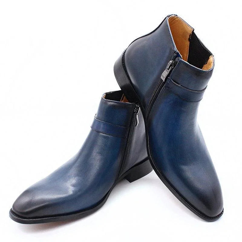Odon Leather Ankle Boots -Guocali