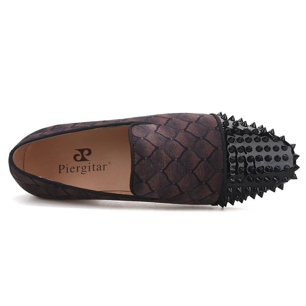 Patchwork Velvet Loafers - Men Shoes -Guocali