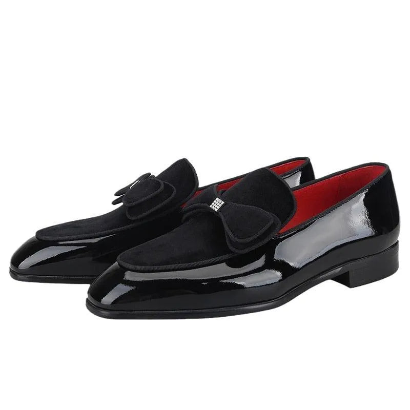 Patent Leather Velvet Men Loafers - Men Shoes -Guocali