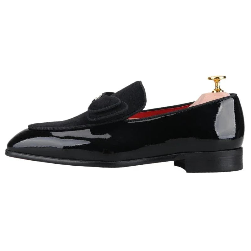 Patent Leather Velvet Men Loafers - Men Shoes -Guocali