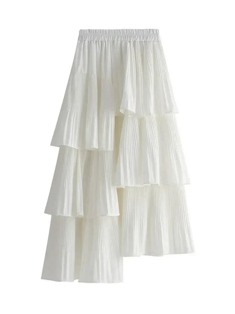 Pleated Skirt Fashion Irregular Ruffled Edges -Guocali