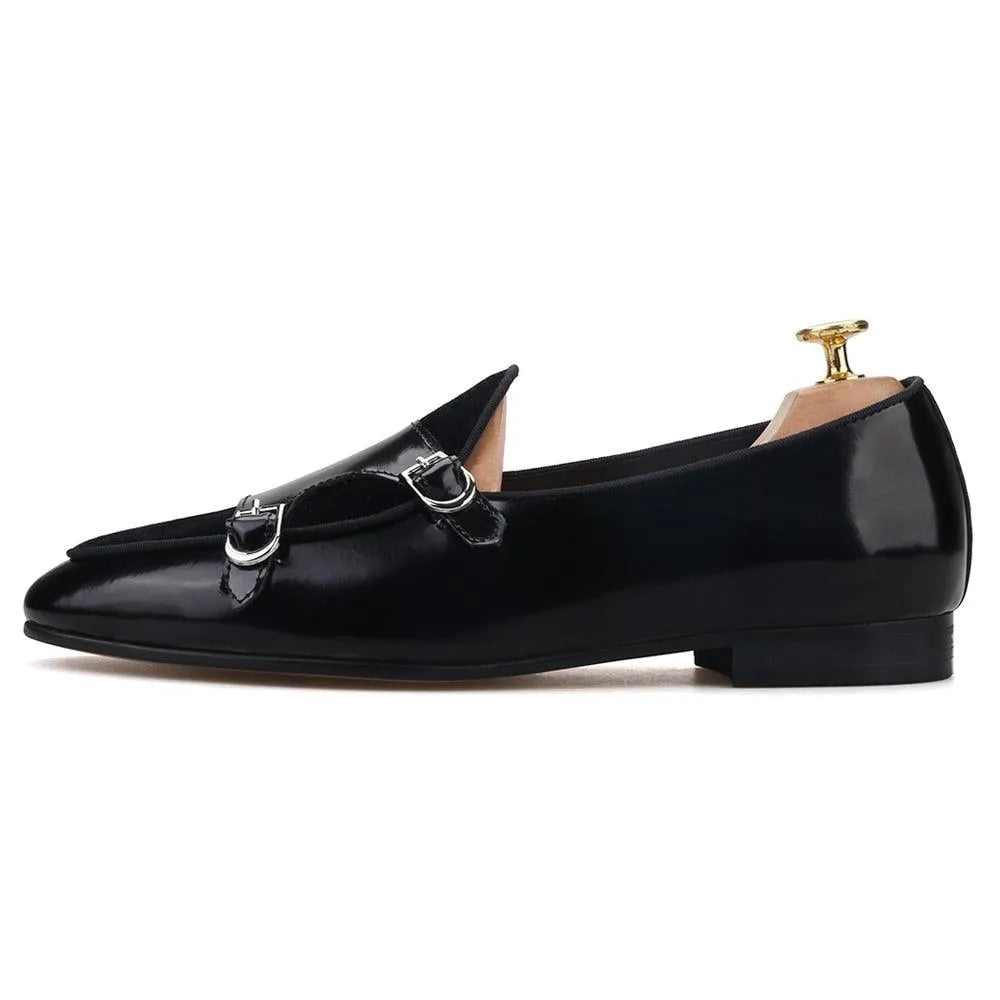 Polished Double Monk Strap Loafers -Guocali