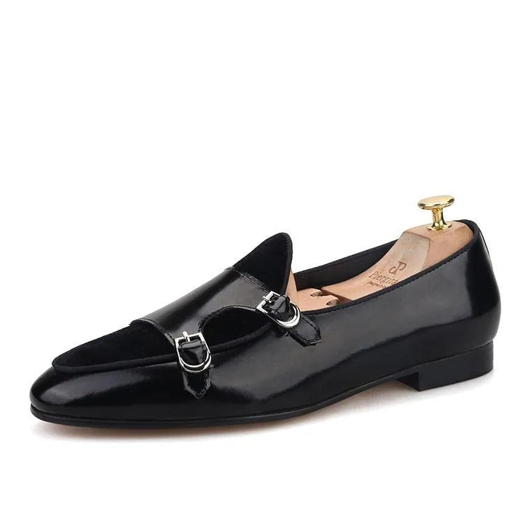 Polished Double Monk Strap Loafers -Guocali