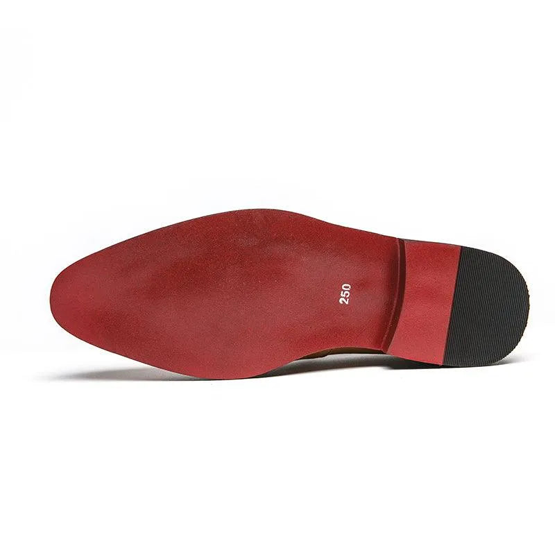 Red Sole Suede Formal Men Loafers - Men Shoes -Guocali
