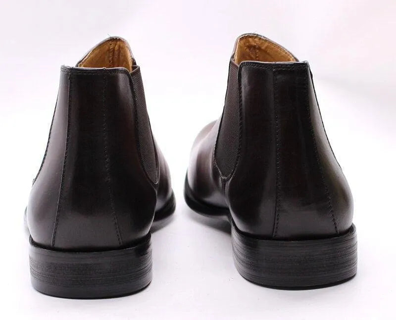 Renard Leather Ankle Dress Boots -Guocali