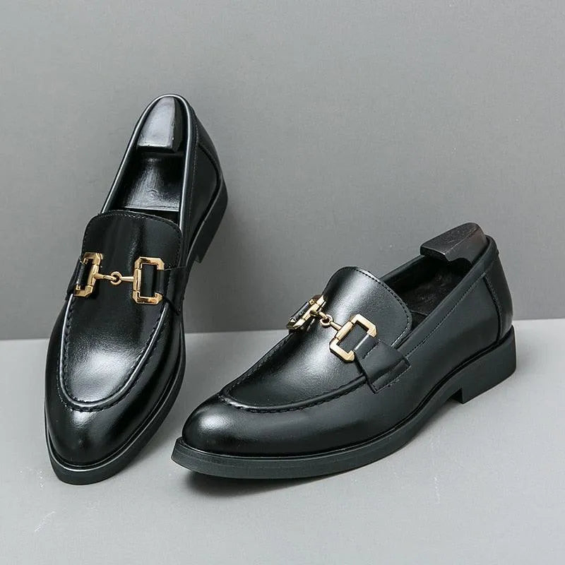 Round Toe Formal Men Loafers - Men Shoes -Guocali