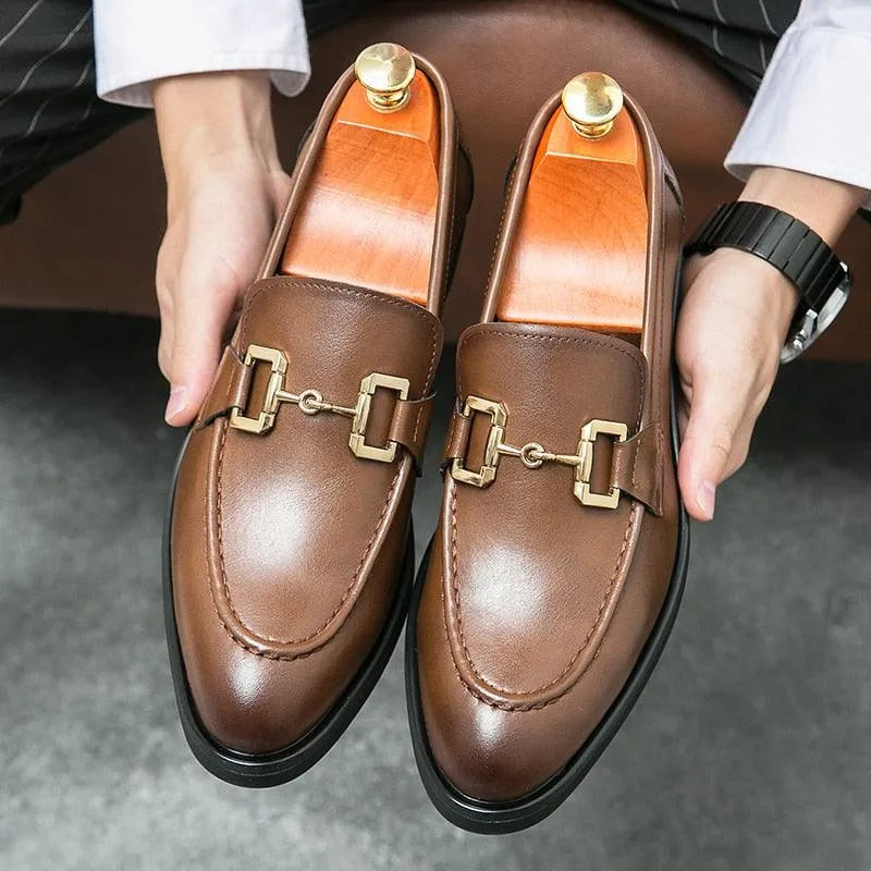 Round Toe Formal Men Loafers - Men Shoes -Guocali