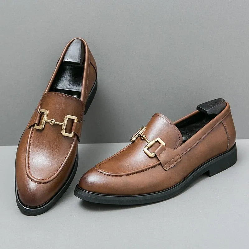 Round Toe Formal Men Loafers - Men Shoes -Guocali