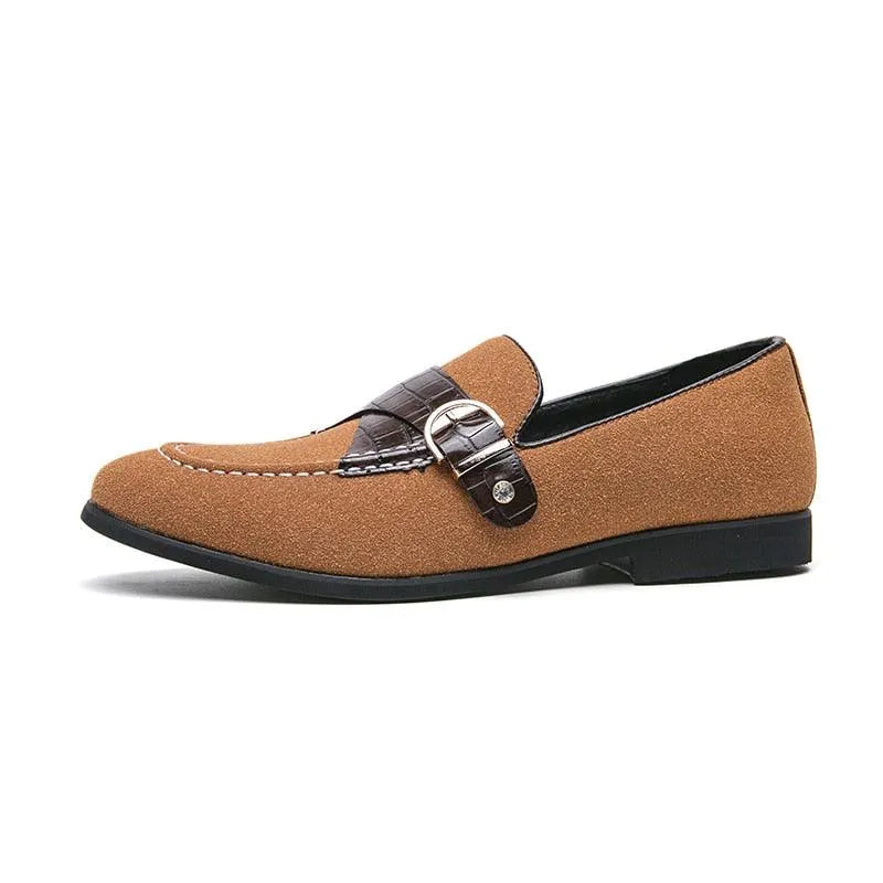 Round Toe Slip-On Formal Loafers - Men Shoes -Guocali