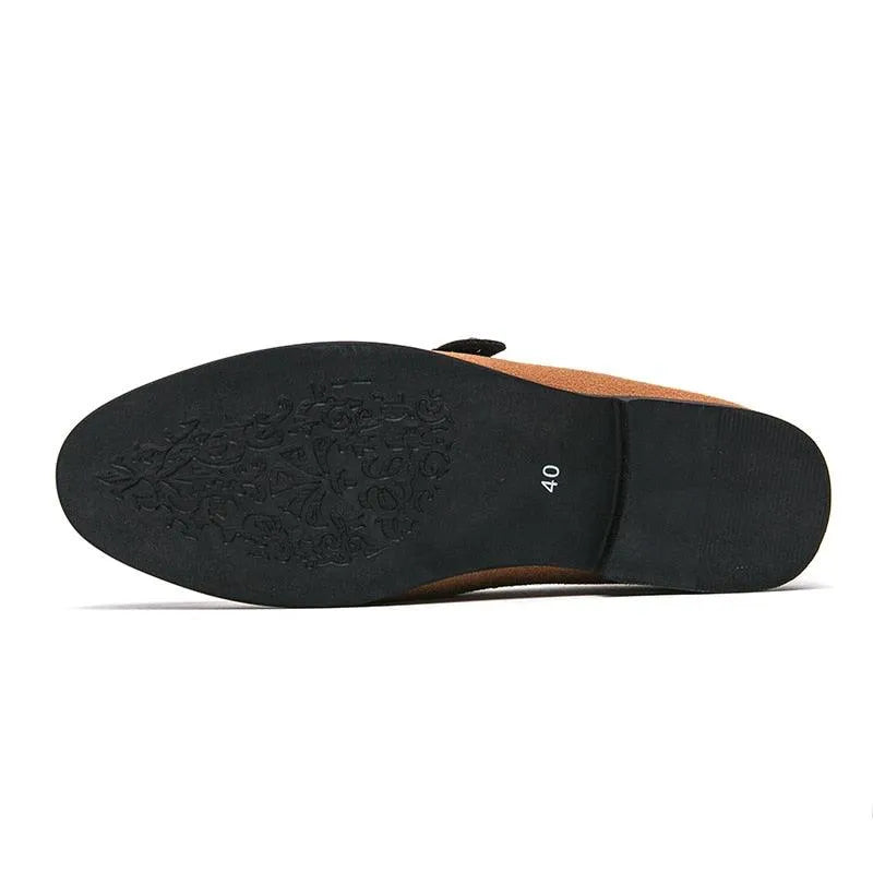 Round Toe Slip-On Formal Loafers - Men Shoes -Guocali