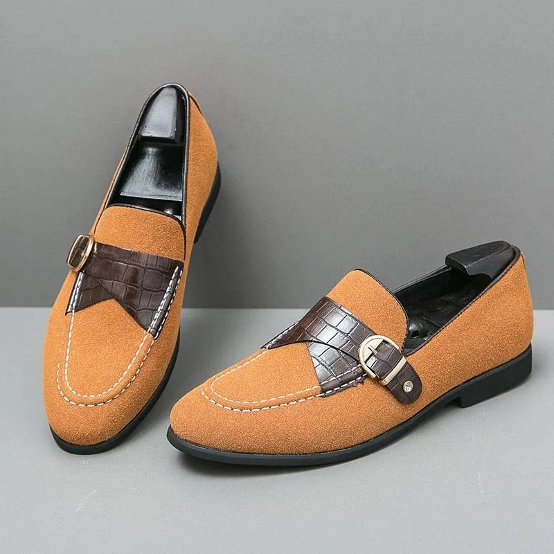 Round Toe Slip-On Formal Loafers - Men Shoes -Guocali