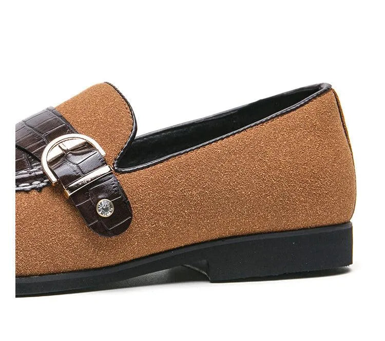 Round Toe Slip-On Formal Loafers - Men Shoes -Guocali