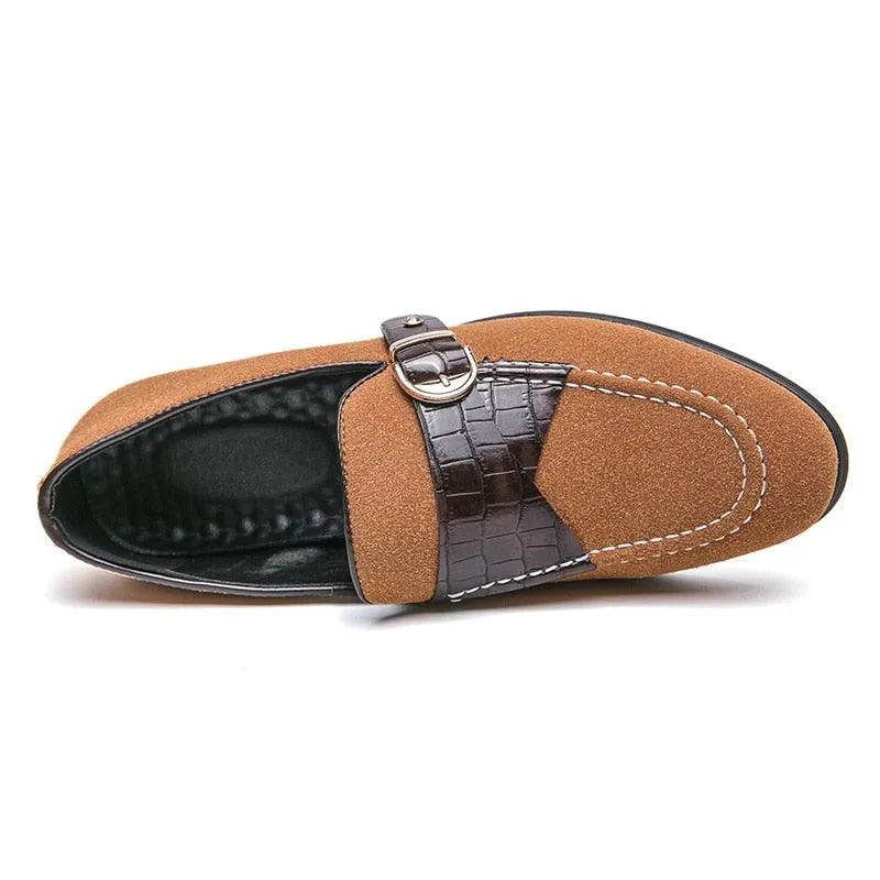Round Toe Slip-On Formal Loafers - Men Shoes -Guocali