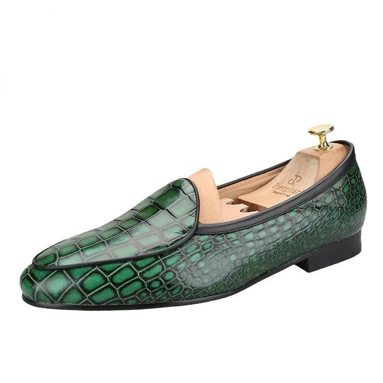 Serpentine Pattern Men Loafers - Men Shoes -Guocali