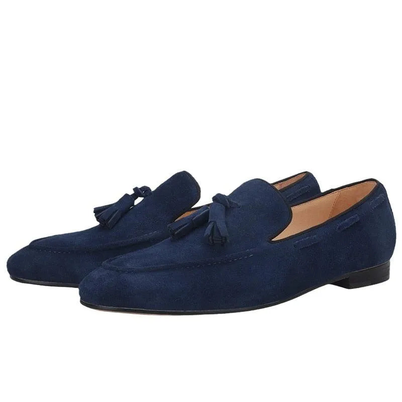 Suede Tassel Men Loafers -Guocali