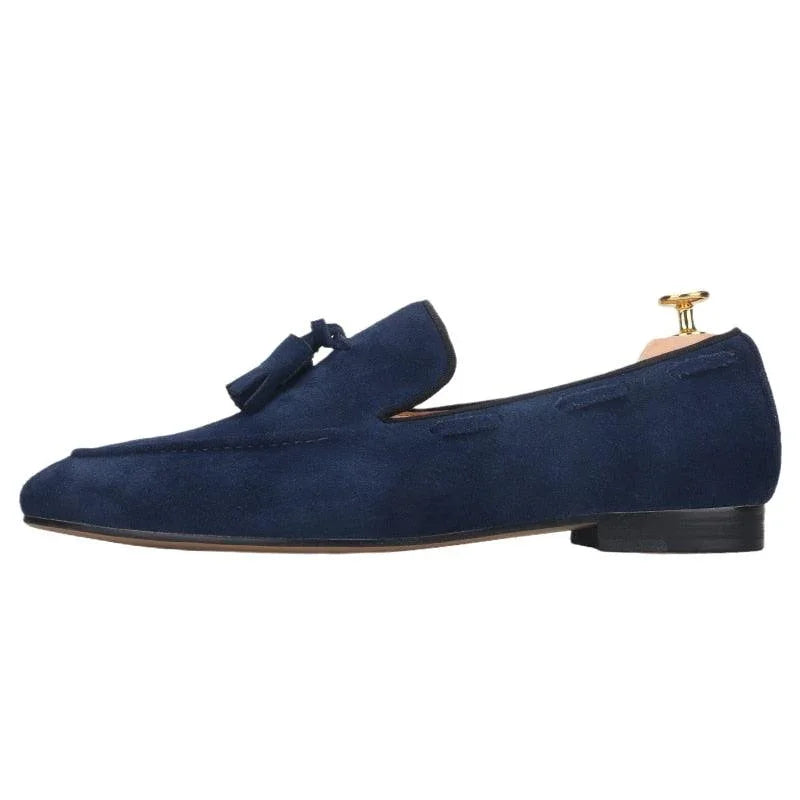 Suede Tassel Men Loafers -Guocali