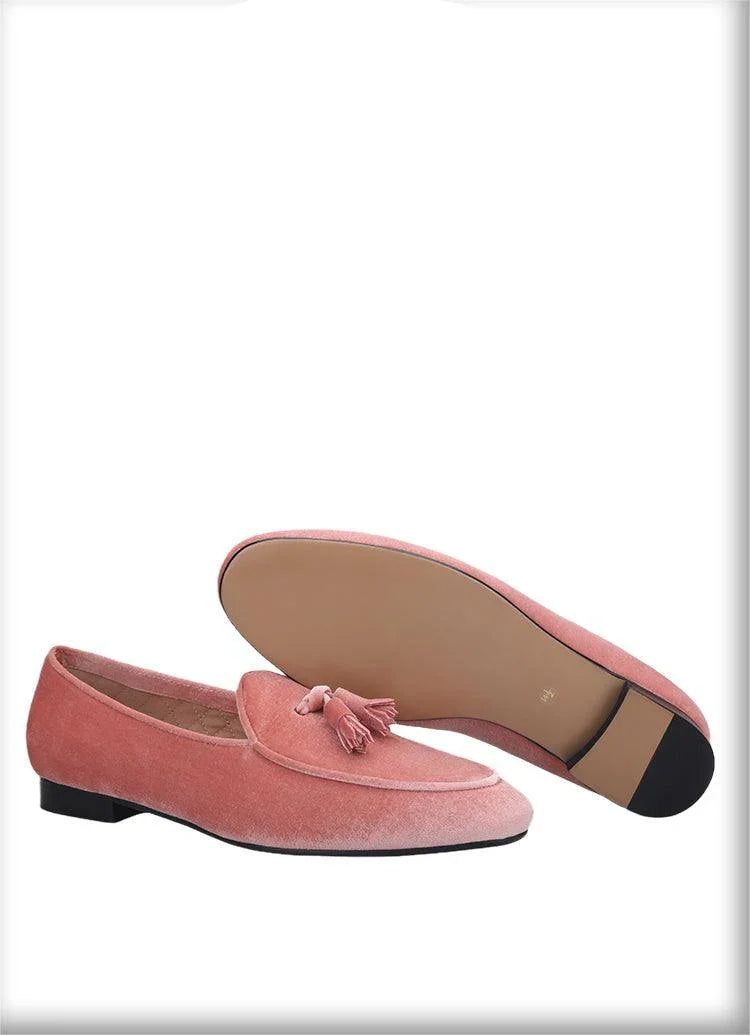 Velvet Men Loafers With Tassels - Men Shoes -Guocali