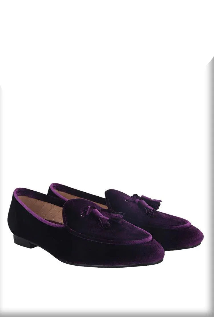 Velvet Men Loafers With Tassels - Men Shoes -Guocali